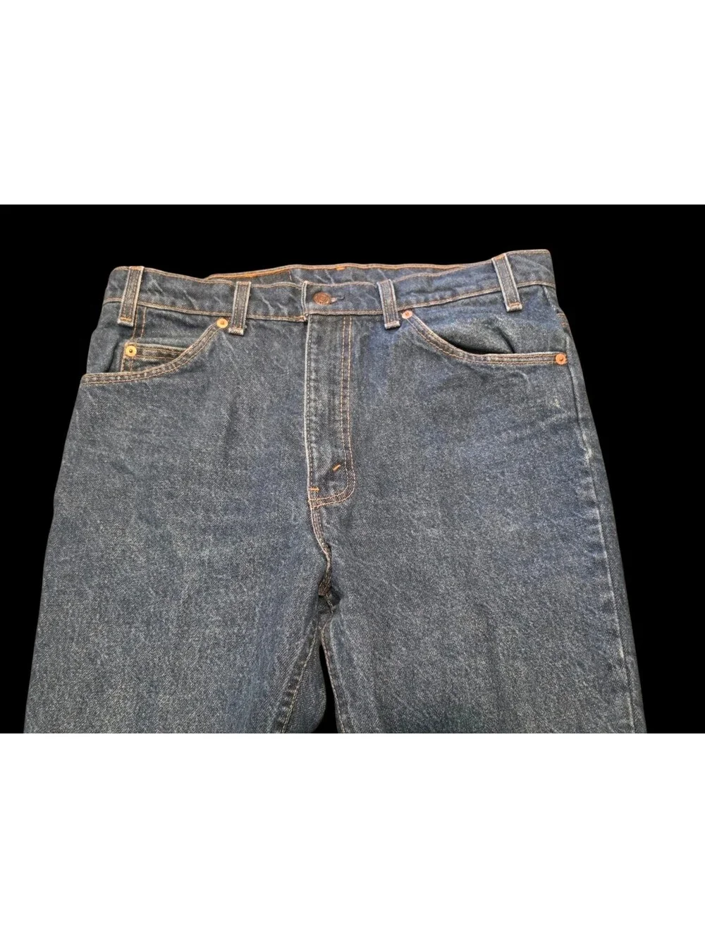 Vintage 90s Levis 517 Jeans Blue Denim Bootcut Orange Tab 34x30 Made in USA
